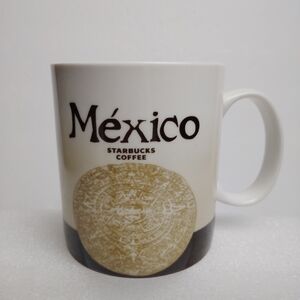 Starbucks Mexico 2014 Ceramic Collector Mug Brown Cream 16 oz.